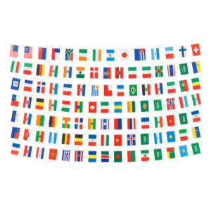 100 Countries String Flag - 82 Feet