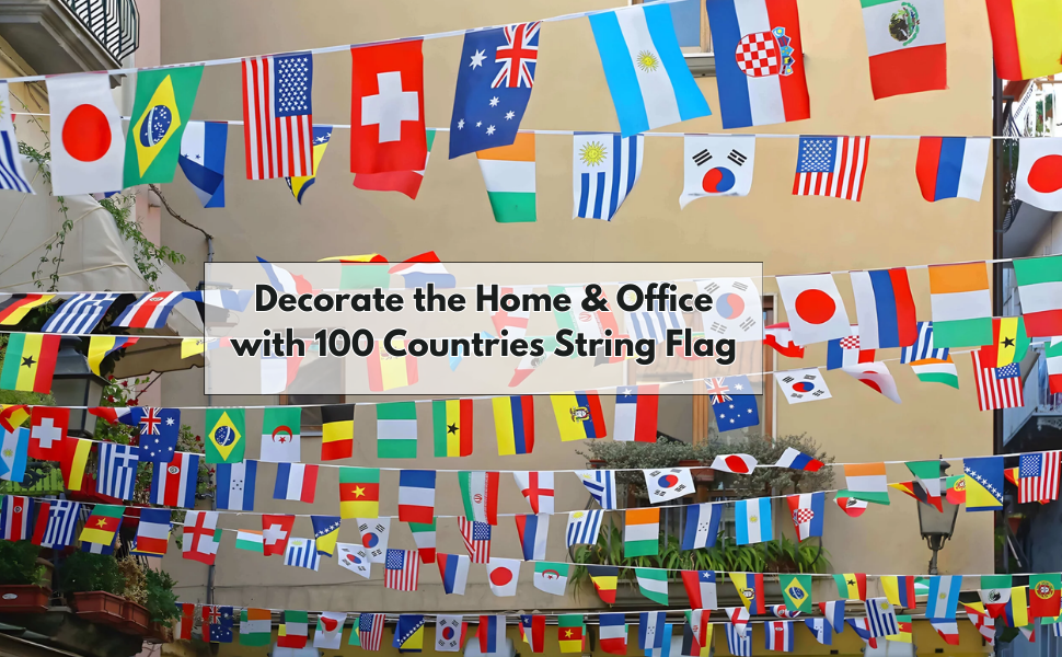 100 Countries String Flag