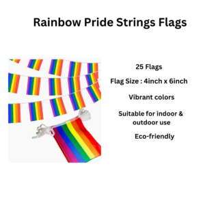 Rainbow Pride Flag 25 Strings Set | LGBTQ+ Celebration & Event Decoration