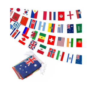 100 Countries String Flag - 82 Feet