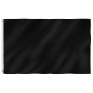 Plain Black Flags Polyester with Brass Grommets 2 X 3 Ft
