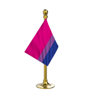Bi Pride Flag Pride Car Flag Stand | Single Gold Acrylic