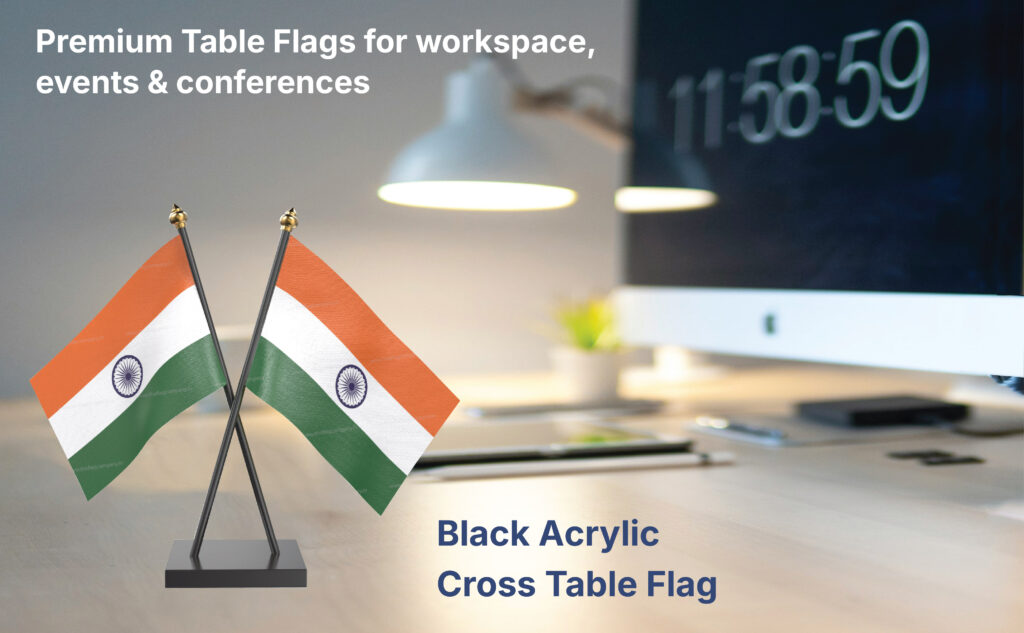 Black Acrylic Cross Table Flag