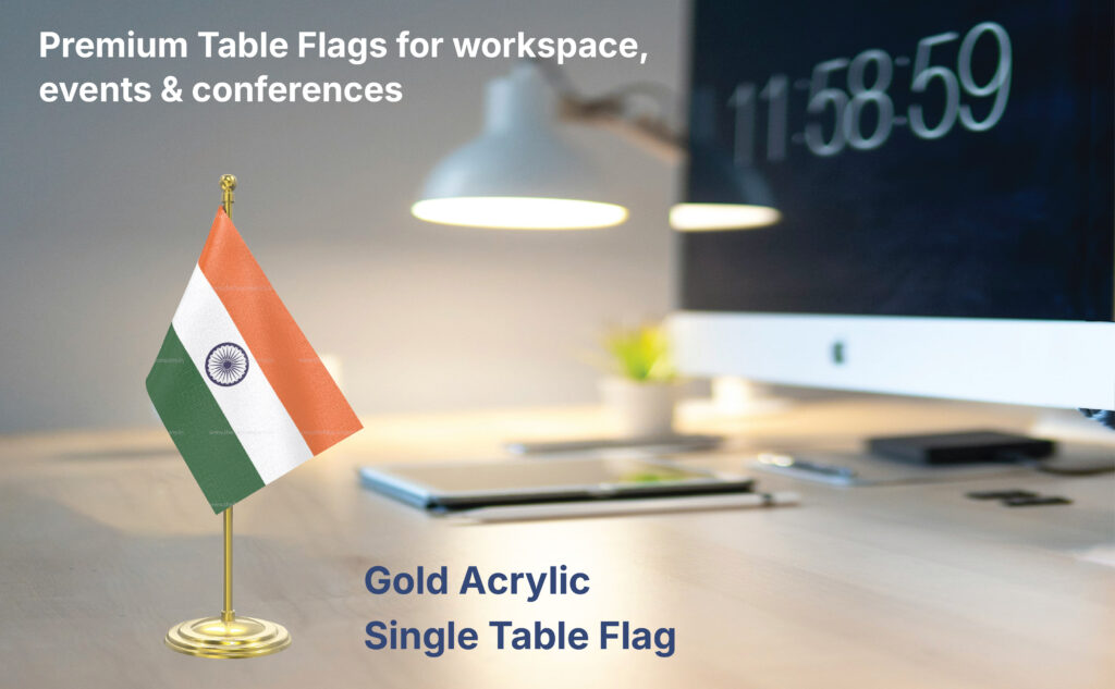 Single Gold Acrylic Table Flag