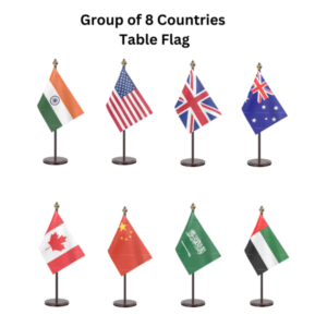 Table Flags with Stands, Set of 8 Countries