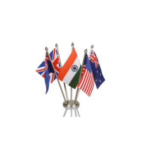 Group of 5 Flag Stand With Stainless Steel Base And Pole