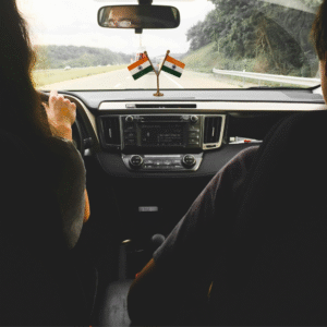 Y Shaped India Car Dashboard Flag