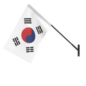 South Korea Wall Mounted National Flag | Durable Fabric Flag with Wall Bracket