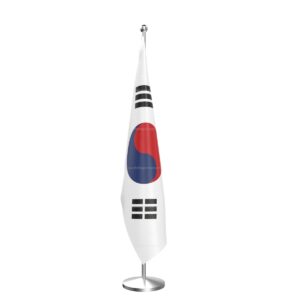 South Korea National Flag – Indoor Pole Set | Premium Indoor Display Flag with Stand