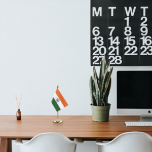 L Shape India Table Flag