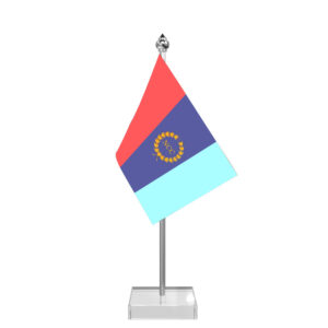 NCC National Cadet Corps Table Flag with 4inch x 6inch Flag, Stainless Steel & Transparent Acrylic Base