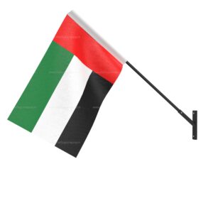 UAE Wall Mounted National Flag | Durable Fabric Flag with Wall Bracket