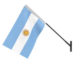 Argentina Wall Mounted National Flag | Durable Fabric Flag with Wall Bracket