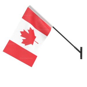 Canada Wall Mounted National Flag | Durable Fabric Flag with Wall Bracket