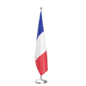 France National Flag – Indoor Pole Set | Premium Indoor Display Flag with Stand