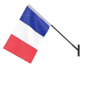 France Wall Mounted National Flag | Durable Fabric Flag with Wall Bracket