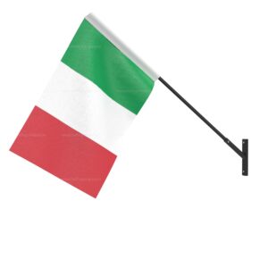 Italy Wall Mounted National Flag | Durable Fabric Flag with Wall Bracket