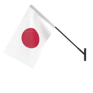 Japan Wall Mounted National Flag | Durable Fabric Flag with Wall Bracket