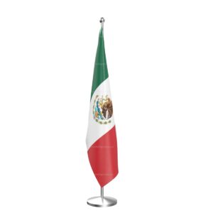 Mexico National Flag – Indoor Pole Set | Premium Indoor Display Flag with Stand
