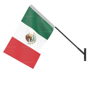 Mexico Wall Mounted National Flag | Durable Fabric Flag with Wall Bracket