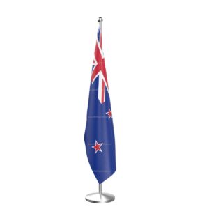 New Zealand National Flag – Indoor Pole Set | Premium Indoor Display Flag with Stand