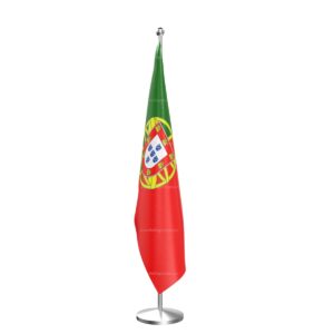 Portugal National Flag – Indoor Pole Set | Premium Indoor Display Flag with Stand
