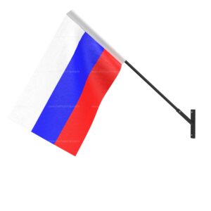 Russia Wall Mounted National Flag | Durable Fabric Flag with Wall Bracket