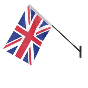 UK Wall Mounted National Flag | Durable Fabric Flag with Wall Bracket