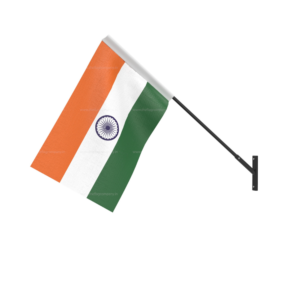 Indian Wall Mounted National Flag | Durable Fabric Flag with Wall Bracket