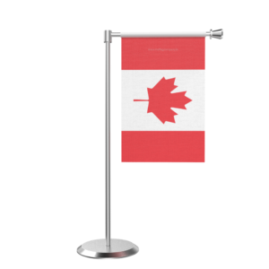 Canada L Shape Table Flag With Stainless Steel Base And Pole