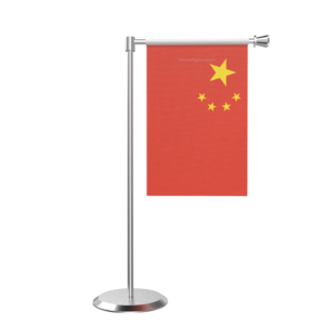 China L Shape Table Flag With Stainless Steel Base And Pole
