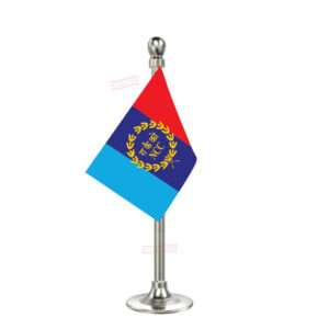 NCC ( National Cadet Corps ) Flag Stand for Car Dashboard-Single Silver Plastic | Car Decoration