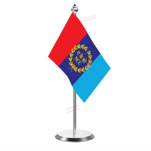 NCC National Cadet Corps Table Flag with Stainless Steel Pole & Base Table Miniature Flag