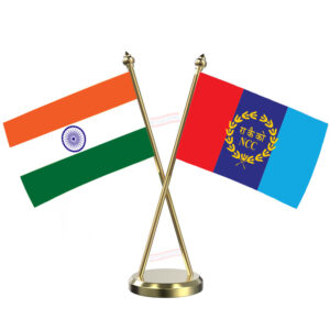NCC ( National Cadet Corps ) Cross Desk Flag with Brass Base and Pole