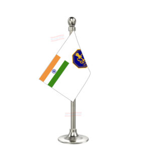Indian Navy Flag Stand for Car Dashboard-Single Silver Plastic | Car Decoration