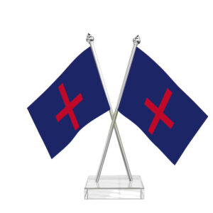 Christian Cross Desk Flag with Stainless Steel pole and transparent acrylic
