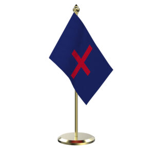 Christian Flag Table Miniature Flag With Brass Base And Brass Pole
