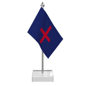 Christian Table Desk Miniature Flag With Stainless Steel Pole And Transparent Acrylic Base