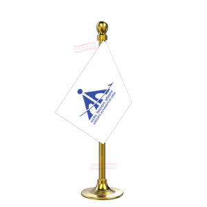 AAI (Airport Authority of India) Flag Stand for Car Dashboard-Single Gold Plastic | Car Decoration