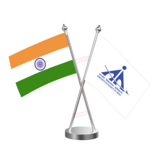 AAI (Airport Authority of India) Cross Desk Flag with Stainless Steel Base and Pole