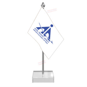 AAI Airport Authority of India Flag Desk Miniature Flag With Stainless Steel Pole And Transparent Acrylic Base