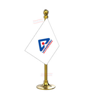 BIS (Bureau of Indian Standards) Flag Stand for Car Dashboard-Single Gold Plastic | Car Decoration