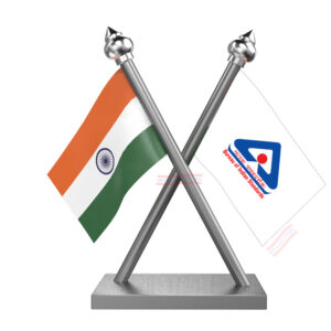 BIS (Bureau of Indian Standards) Flag and India Cross Car Flag with Stainless Steel Base and Pole