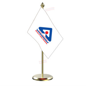 BIS Bureau of Indian Standards Table Flag with Brass Pole & Brass Base Table Miniature Flag