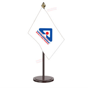 BIS Bureau of Indian Standards Table Flag with Black Acrylic Plastic Pole & Round Base Table Miniature Flag