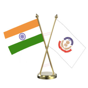 CBI (Central Bureau of Investigation) Cross Desk Flag with Brass Base and Pole