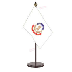 CBI Central Bureau of Investigation Table Flag with Black Acrylic Plastic Pole & Round Base Table Miniature Flag