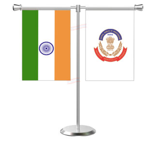 CBI (Central Bureau of Investigation) Flag T-Shaped Table Flag with Stainless Steel Base and Pole
