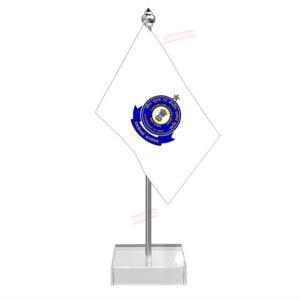 CBIC Central Board of Indirect Taxes & Customs Flag Desk Miniature Flag With Stainless Steel Pole And Transparent Acrylic Base