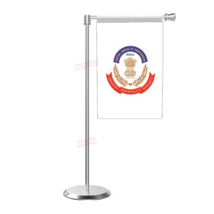 CBI Central Bureau of Investigation Flag with L Shape With Stainless Steel Base & Pole Table Miniature Flag